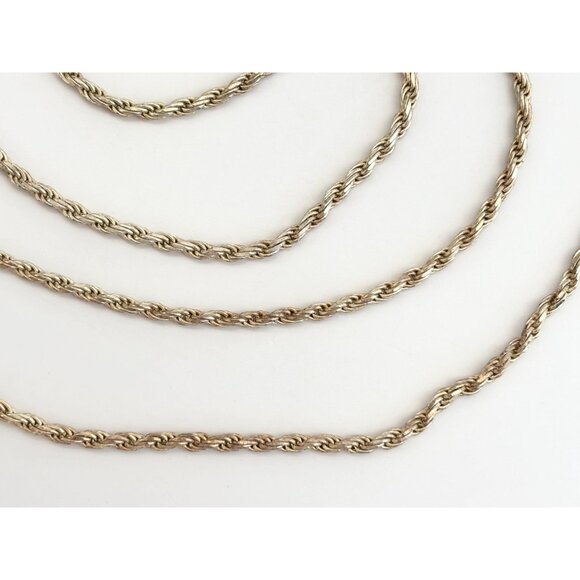 Italian Vermeil Gold T Wheat Chain Sterling Silver 925 Vintage Necklace - 24" - Picture 6 of 9